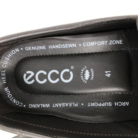 Ecco Leather Croc Embossed Driving Loafers Mens Size 41 US 10 Euro Preppy Mocs - Picture 6 of 13